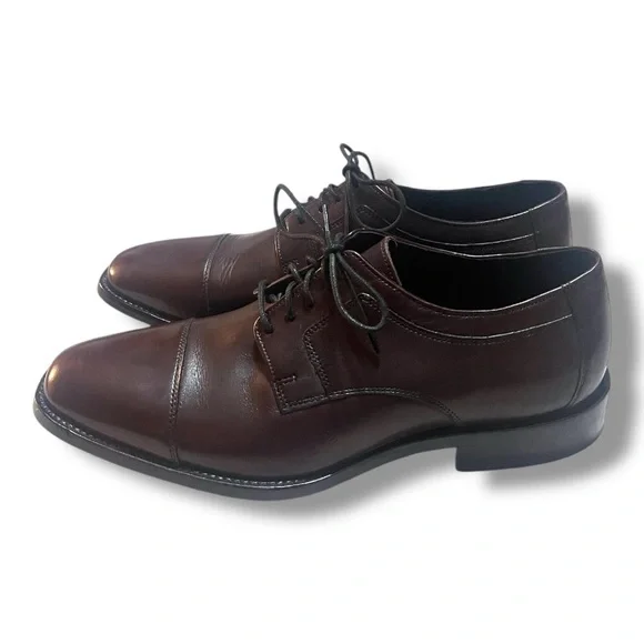Johnston & Murphy Novick Cap Toe Oxford Burgundy Dress Shoes Size 10.5W J.Murphy Dress Shoes Burgundy Leather Oxford Cap Toe Men main image 2